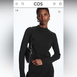 COS Cropped Knitted Mock-Neck Top